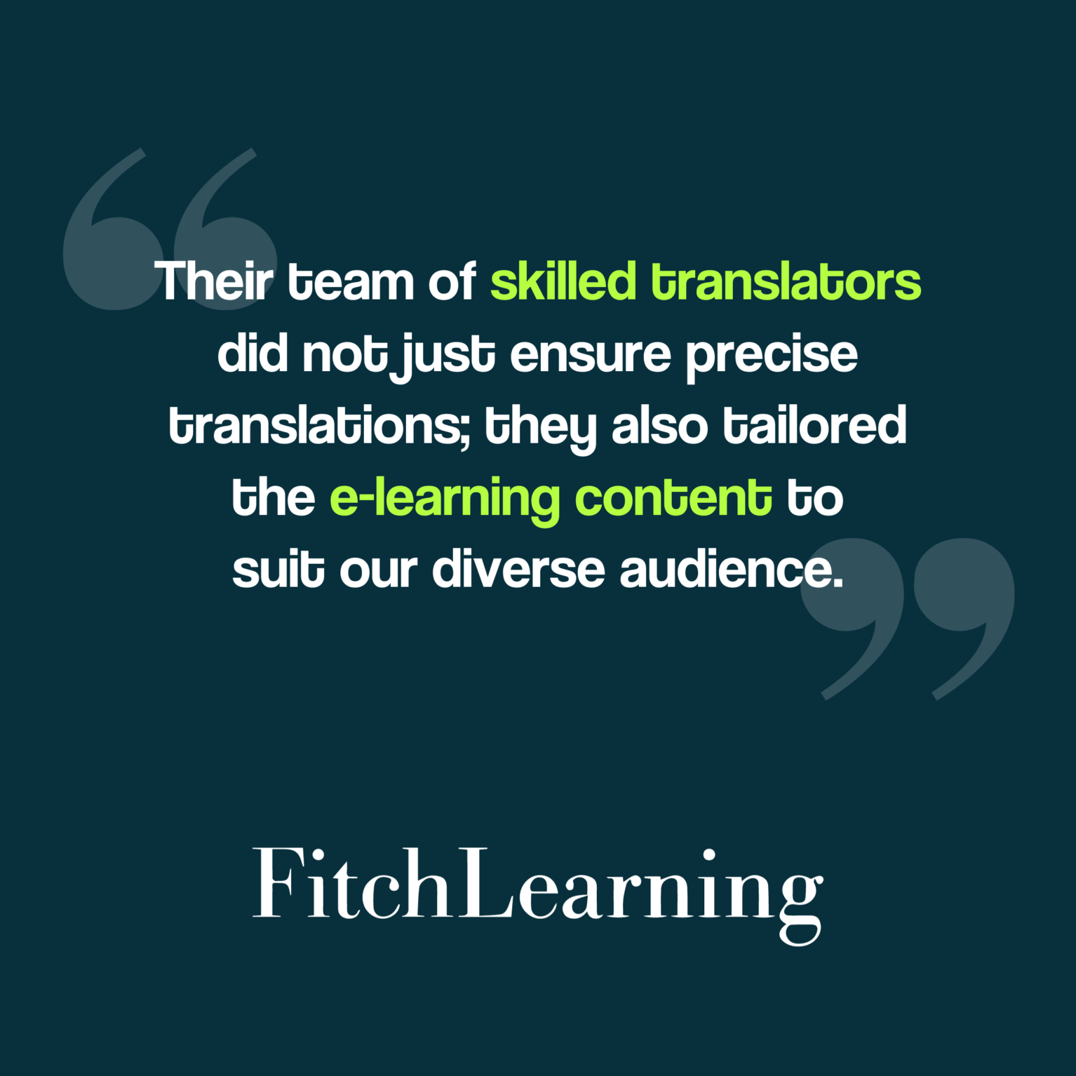 Atlas Translations | Translation Agency | E-Learning Translation Services | Fitch Learning Testimonial