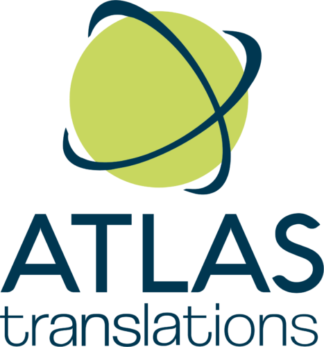 blue and green atlas translations logo